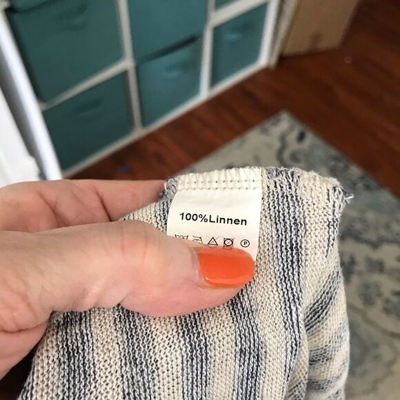 Ophilia Asymmetrical Tunic Blue and White Size 3 - Picture 6 of 10